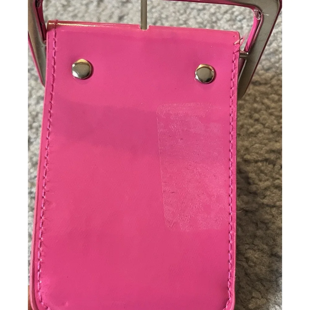 Wide Stretch Fashion Belt Womens M/30 Pink Faux Leather Nylon